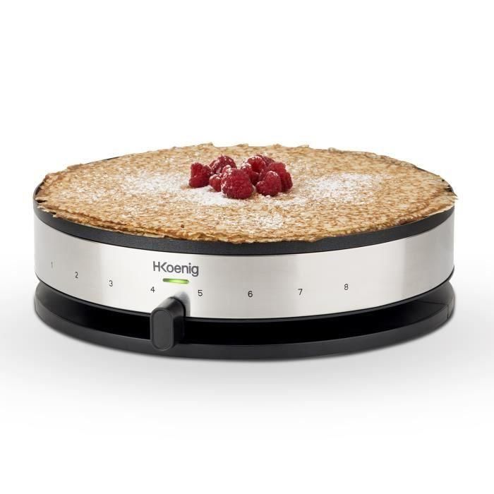 Crepiere HKoeNIG KREP29 33cm - Temperatura hasta 230 ° C - 1300W - Revestimiento antiadherente - Indicador de calentamiento - Banda de acero inoxidable 2 Crepiere HKoeNIG KREP29 33cm - Temperatura hasta 230 ° C - 1300W - Revestimiento antiadherente - Indicador de calentamiento - Banda de acero inoxidable 2