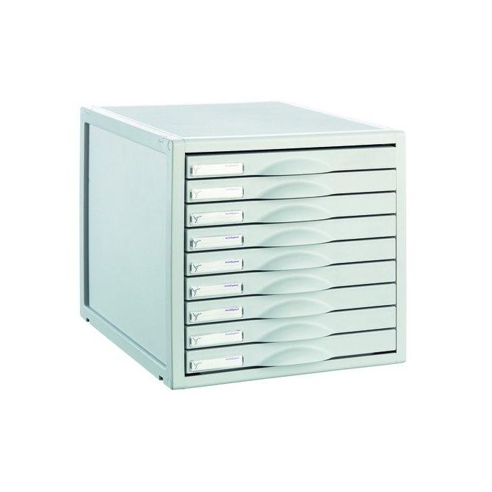 Archivo 2000 8409c Fichero de sobremesa 9 cajones gris 356x316x303 mm - Plástico 100% Reciclado Archisystem