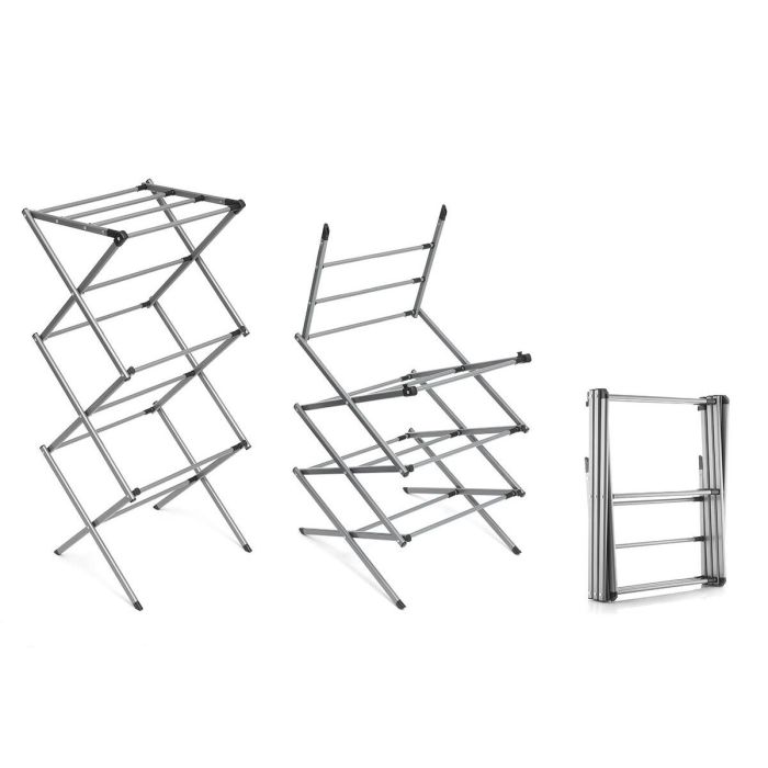 Tendedero Metálico Plegable y Extensible con 3 Alturas Cloxy InnovaGoods 11 barras 17 Tendedero Metálico Plegable y Extensible con 3 Alturas Cloxy InnovaGoods 11 barras 17