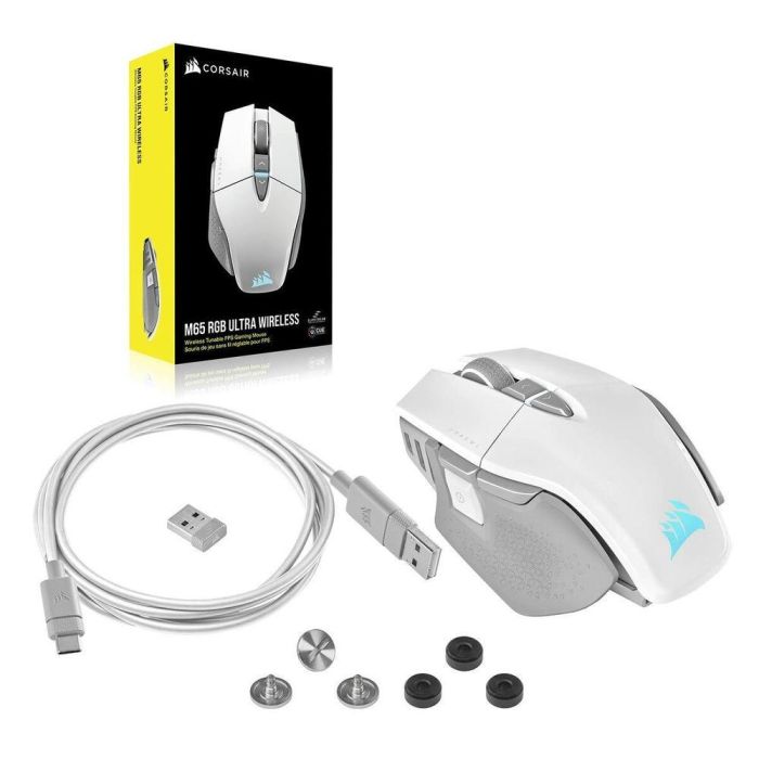 Corsair CH-9319511-EU2 Ratón Gaming Inalámbrico M65 RGB Ultra Blanco 1 Corsair CH-9319511-EU2 Ratón Gaming Inalámbrico M65 RGB Ultra Blanco 1