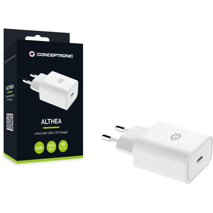 Conceptronic ALTHEA07W Cargador USB-C 20W PD 3.0 Blanco 2