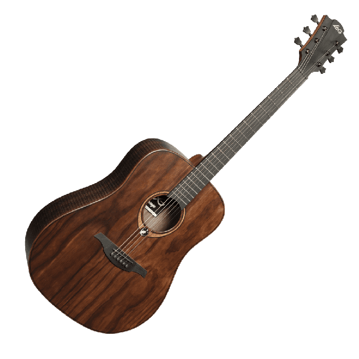 LAG Guitarra Acústica Dreadnought Sauvage - Tapa Sólida Brankowood, Fondo y Aros Eucalipto Ahumado, Acabado Satinado 4