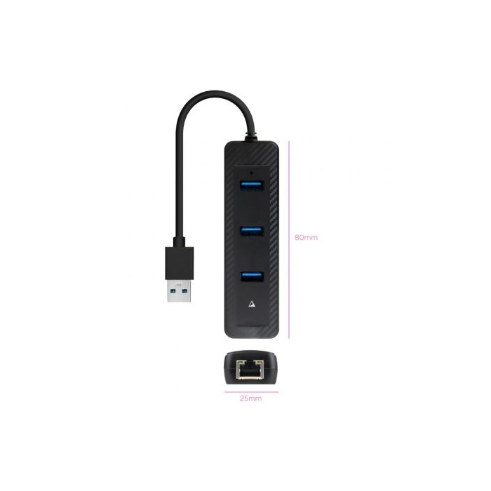 Hub USB 3.0 Nanocable 10.16.4604/ 3xUSB/ 1xRJ45/ Negro 1 Hub USB 3.0 Nanocable 10.16.4604/ 3xUSB/ 1xRJ45/ Negro 1