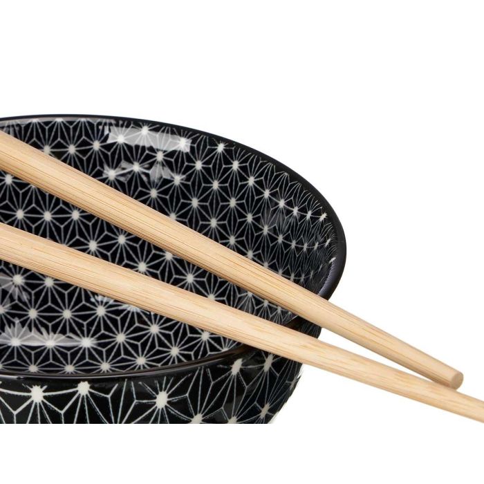 Kinvara Set 12 Piezas Sushi Negro 37.5 x 25.5 x 7 cm (Set de 6)