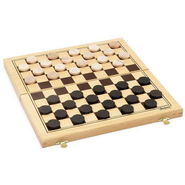 Jeujura Juego de damas con caja plegable serigrafiada y damas de madera. Medidas 30x16x4 cm. Ideal a partir de 5 años. 1
