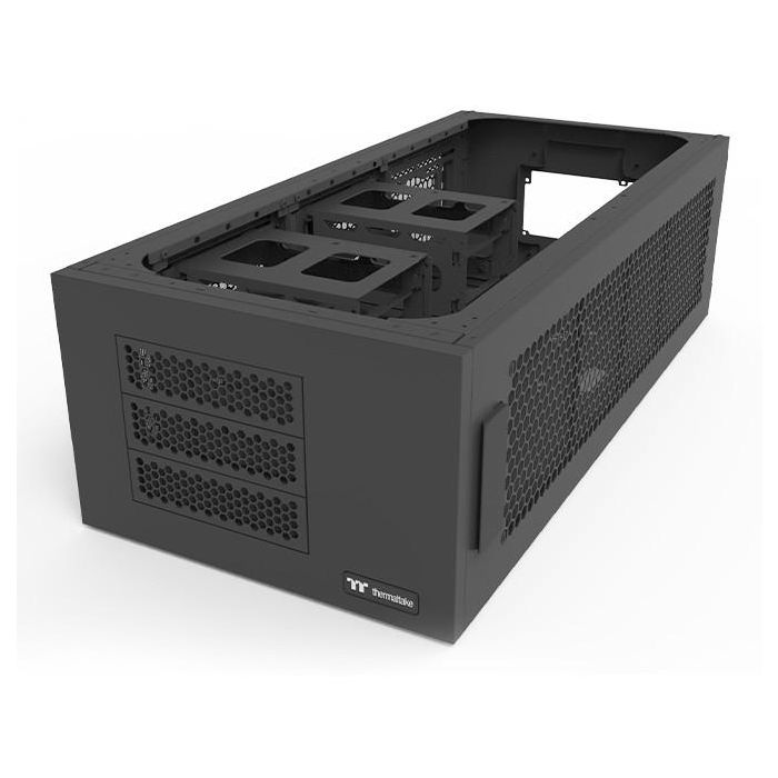 Thermaltake AX100 Estante PC Negro para ventiladores 120/140mm y radiador 480mm, soporta HDD 2.5/3.5" 5