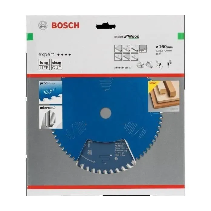 Bosch Hoja de Sierra Circular Expert para Madera 160 x 20 x 2,2 mm, 48 Dientes 1