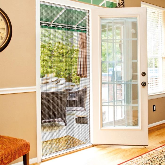 Je cherche une Idee Mosquitera Puerta 220x120 cm - Mantiene insectos fuera, Recortable, Fácil instalación sin clavos ni tornillos 2