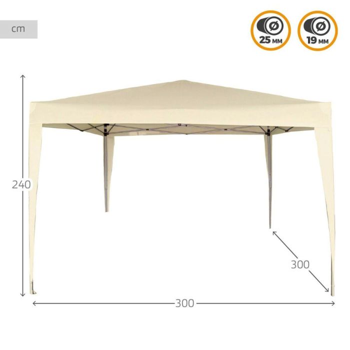 Cenador Aktive 300 x 240 x 300 cm Acero Crema Plástico 2 Cenador Aktive 300 x 240 x 300 cm Acero Crema Plástico 2