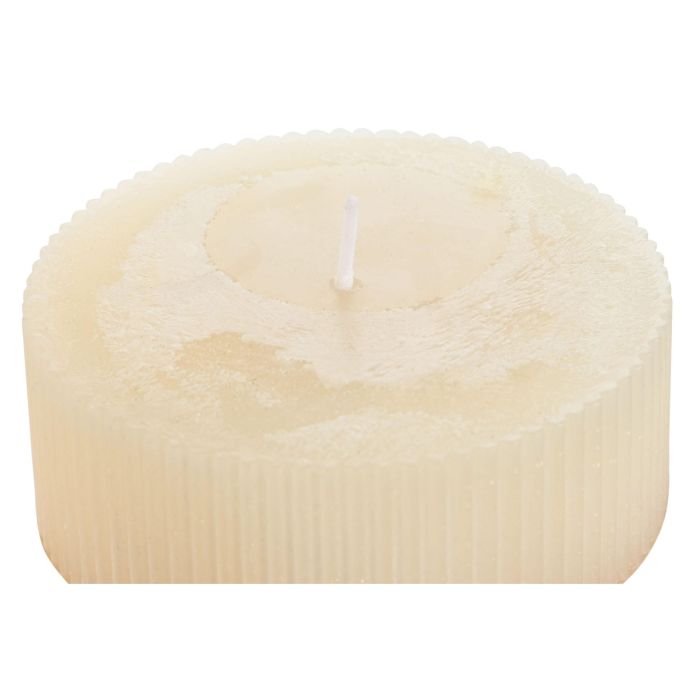 DKD Home Decor Vela Decorativa de Cera Crema Basicos 10x10x10 cm, 6 Unidades, 650g, Duración 85 horas 1