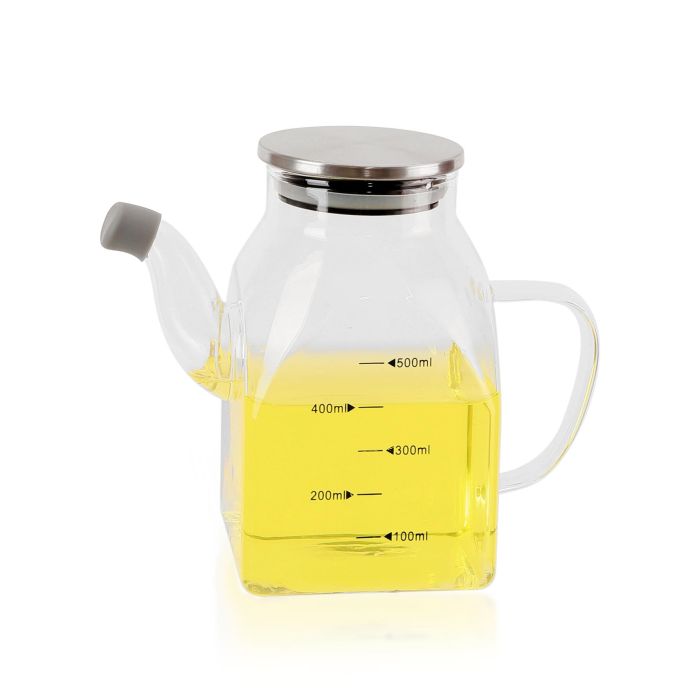 Aceitera cuadrada de borosilicato y metal 500 ml - La Mediterranea (12 Unidades) 5 Aceitera cuadrada de borosilicato y metal 500 ml - La Mediterranea (12 Unidades) 5