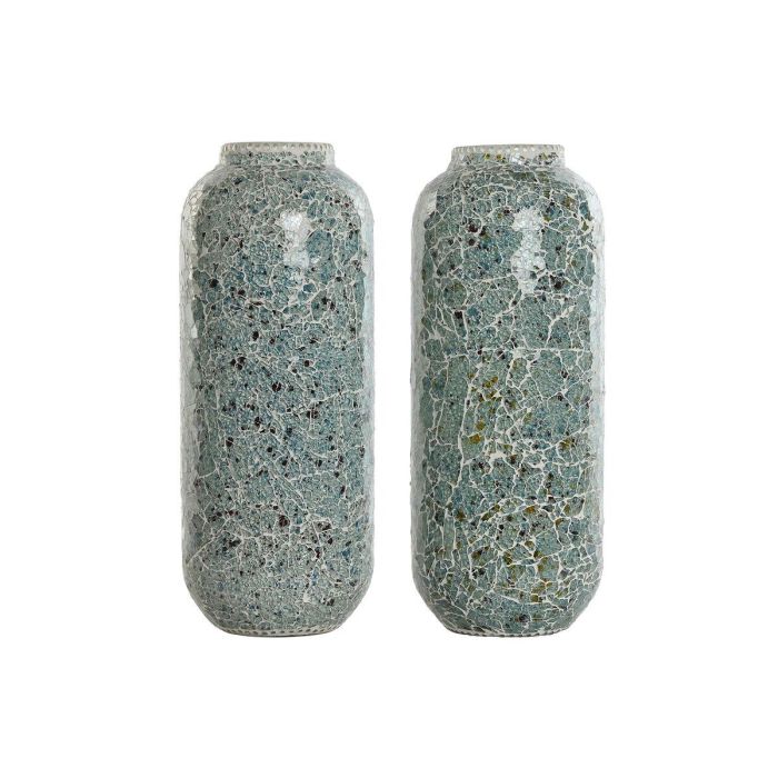 DKD Home Decor Lámpara de Sobremesa Estilo Indio Acabado Craquelado Cristal Verde Menta Azul Celeste E14 17x44x17 cm Pack de 2 Unidades 0 DKD Home Decor Lámpara de Sobremesa Estilo Indio Acabado Craquelado Cristal Verde Menta Azul Celeste E14 17x44x17 cm Pack de 2 Unidades 0