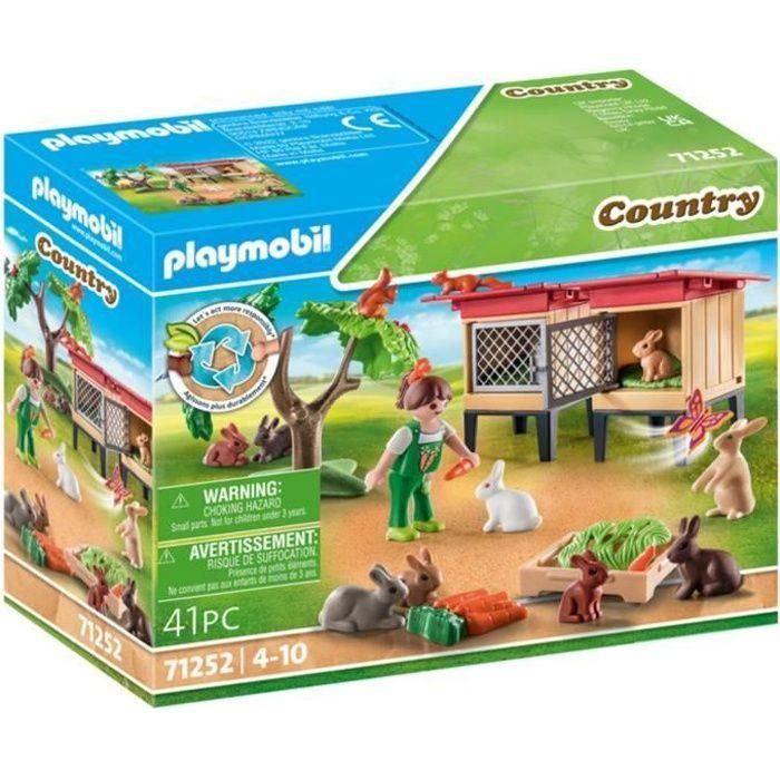 PlayMobil - 71252 - País, la granja - Niño con recinto y conejos