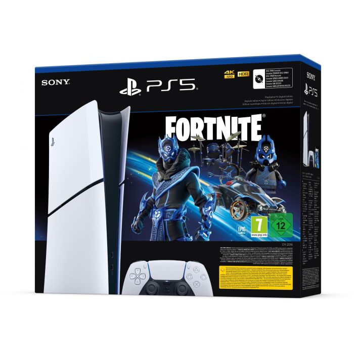 Sony PlayStation 5 Slim Digital Edition con Fortnite color negro y blanco 1 Sony PlayStation 5 Slim Digital Edition con Fortnite color negro y blanco 1