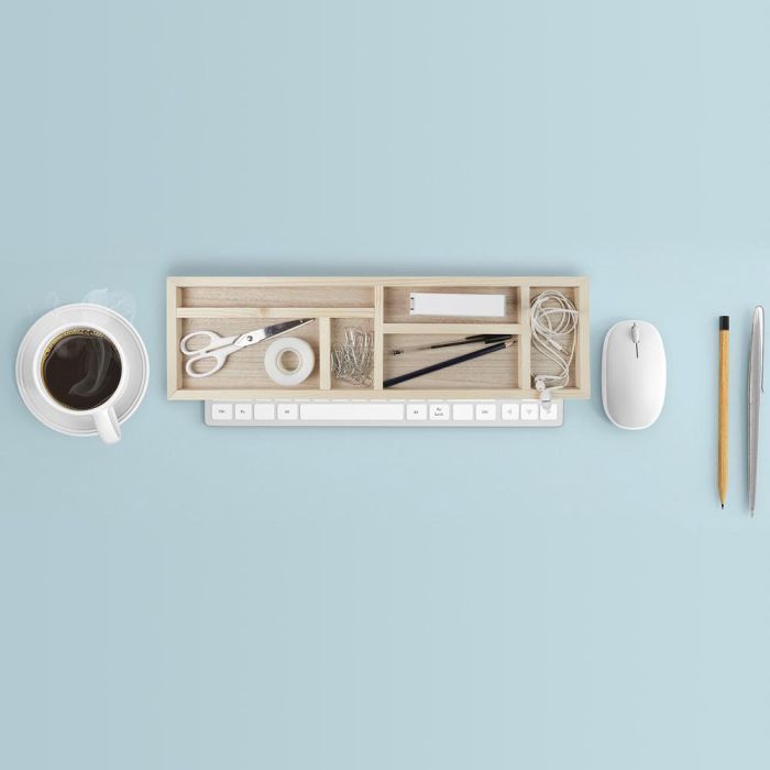 Home Deco Factory Bandeja Organizador Escritorio Natural 52x15x6 cm 5