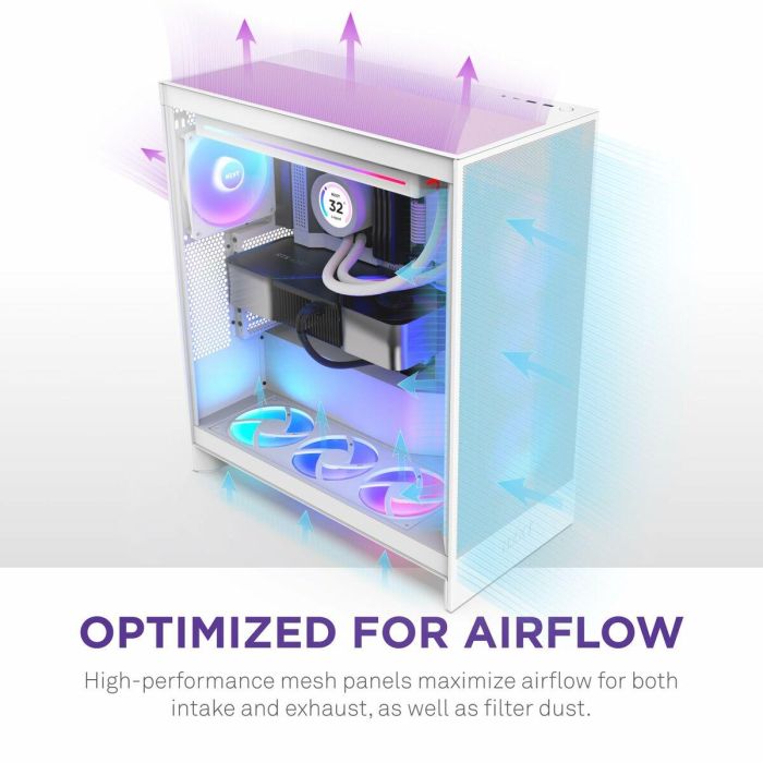 Caja Semitorre ATX NZXT H7 Flow RGB Midi Blanco 11 Caja Semitorre ATX NZXT H7 Flow RGB Midi Blanco 11