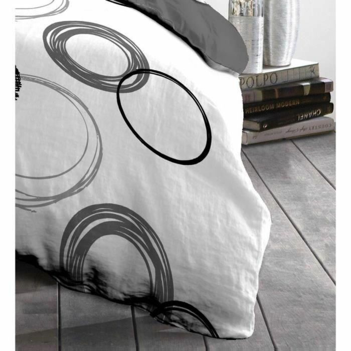 Conjunto de edredones de microfibra Audace - 1 cubierta nórdica 140x200 cm + 1 funda de almohada 63x63 cm - gris claro - pasión de lino para el hogar 1