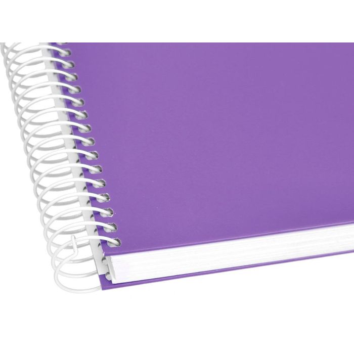 Cuaderno Espiral Liderpapel A4 Crafty Tapa Forrada 80H 90 gr Cuadro 4 mm Con Margen Color Violeta 8