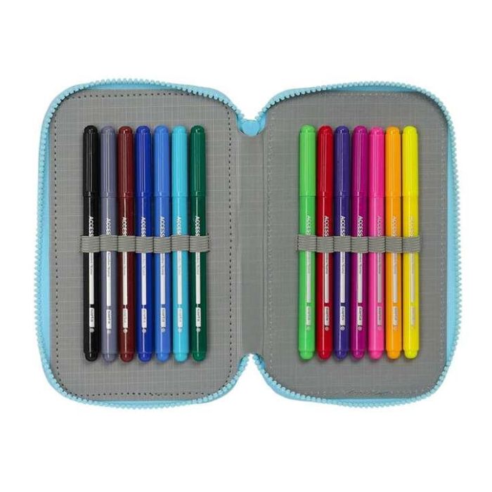 Plumier Triple Bluey Azul cielo 12,5 x 19,5 x 5,5 cm 36 Piezas 9