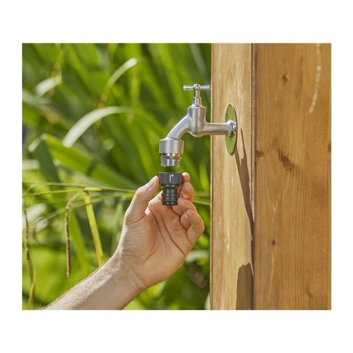 Gardena 2802-20 Conector para grifo G 1" (3,33 cm) Sistema Profi-System para grifos con rosca, color negro 1