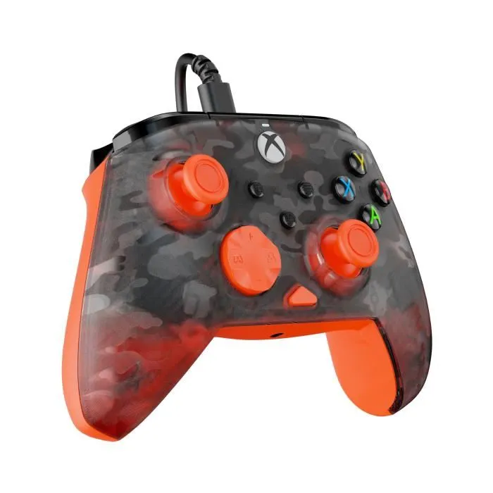 Turtle Beach Gamepad Rematch Core Xbox Series X|S, Xbox One y PC RGB Con Cable Camuflaje Negro/Naranja TUR0840454400038 1
