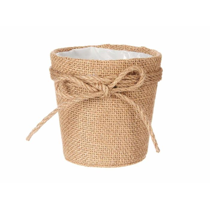 Macetero de tela con lazo 10x10 cm marrón - Ibergarden (24 Unidades) 1 Macetero de tela con lazo 10x10 cm marrón - Ibergarden (24 Unidades) 1