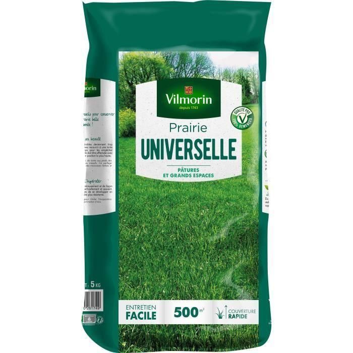 VILMORIN VIL3182670261749 Semillas de Pradera Universal - Bolsa 5 kg para 500 m² - Ideal para animales 0 VILMORIN VIL3182670261749 Semillas de Pradera Universal - Bolsa 5 kg para 500 m² - Ideal para animales 0
