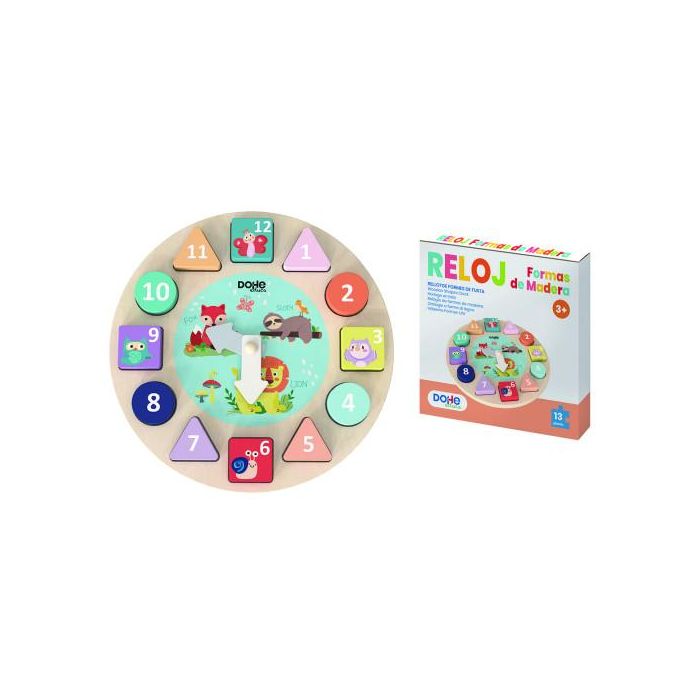 Dohe 64009 Caja de Formas Encajables de Madera - Juego Educativo para Niños a Partir de 3 Años, Estimula Coordinación, Imaginación y Razonamiento
