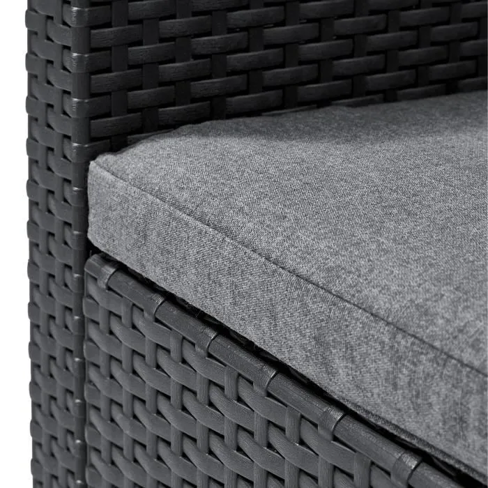 ALLIBERT by KETER Sillón SanRemo imitación ratán tejido gris grafito 3