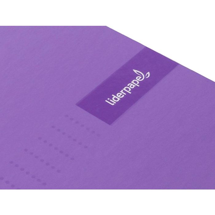 Cuaderno Espiral Liderpapel A4 Micro Crafty Tapa Forrada 120H 90 gr Cuadro 5 mm 5 Bandas 4 Taladros Color Violeta 5