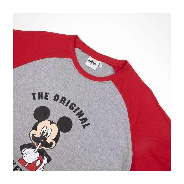 Pijama de Verano Mickey Mouse Rojo (Adultos) Hombre Gris S 3 Pijama de Verano Mickey Mouse Rojo (Adultos) Hombre Gris S 3