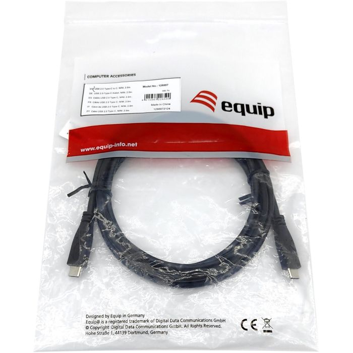 Equip Kabel USB-C 2.0 -> C St/St 2.00m 3A 480Mbps sw 2 Equip Kabel USB-C 2.0 -> C St/St 2.00m 3A 480Mbps sw 2