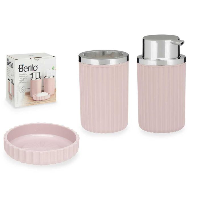 Set Baño 3 Pzs Rosa Berilo 10X16CM (12 Unidades) Set Baño 3 Pzs Rosa Berilo 10X16CM (12 Unidades)