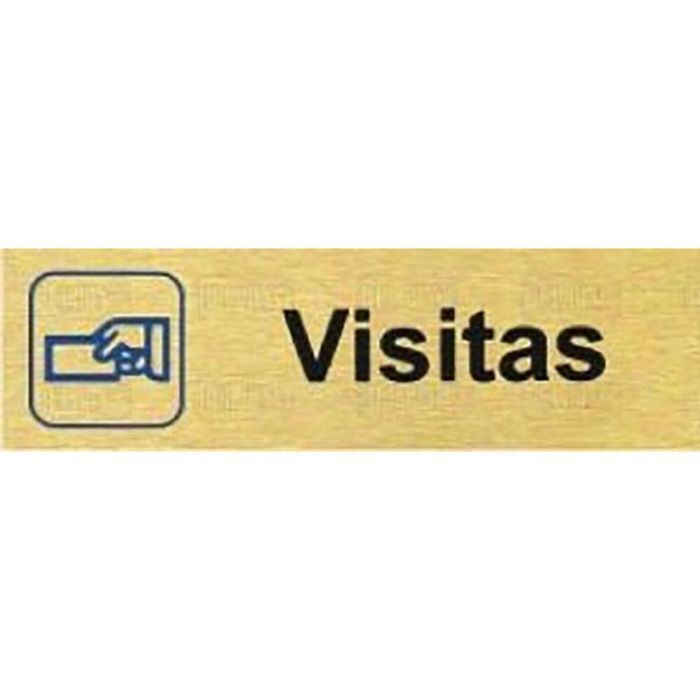 Placa Aluminio Oro 150X45 ''Visitas'' Duver Placa Aluminio Oro 150X45 ''Visitas'' Duver