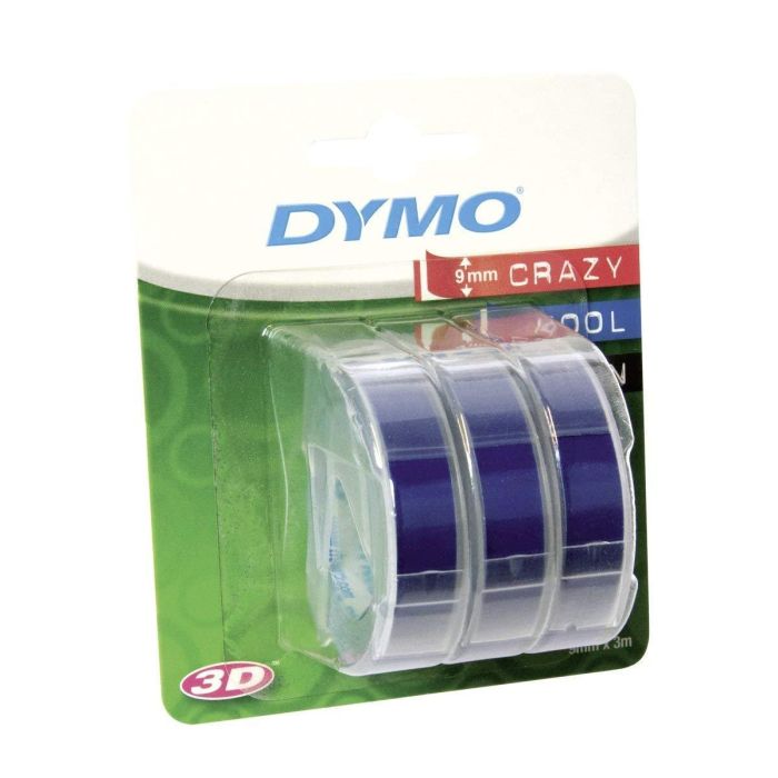 Dymo Cinta Tradicional 84774, 9 mm x 3 m Azul, Blister 3 Unidades