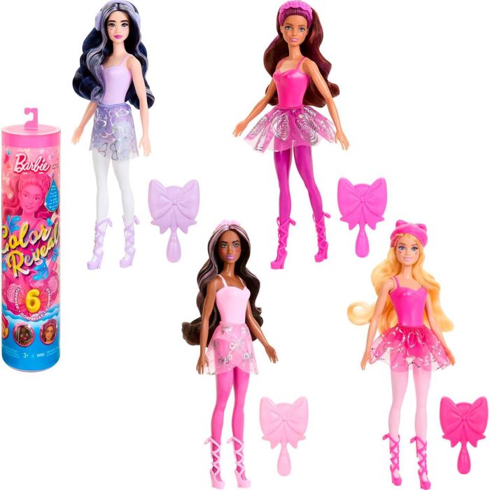 Muñeca barbie color reveal bailarinas de ballet. incluye seis sorpresas en un mismo paquete. - modelos surtidos