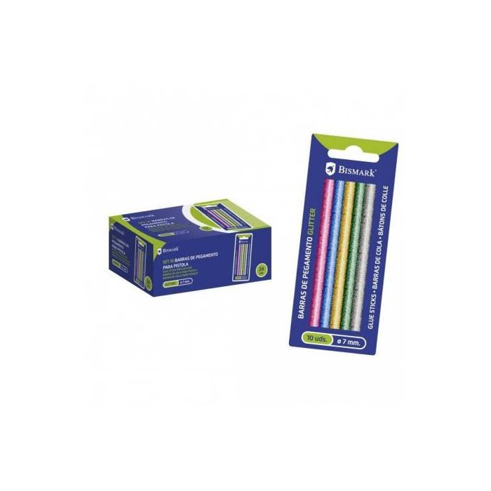 Bismark Blister 10 Barras de Pegamento Silicona Glitter 7,2 x 100 mm - 327111