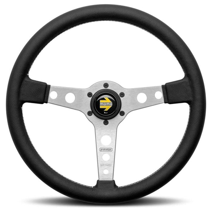 Momo MOMVPRO320SILBR Volante Original Prototipo Heritage Rally 320 mm Piel Negra Radio Gris Universal Competición Hecho en Italia Momo MOMVPRO320SILBR Volante Original Prototipo Heritage Rally 320 mm Piel Negra Radio Gris Universal Competición Hecho en Italia