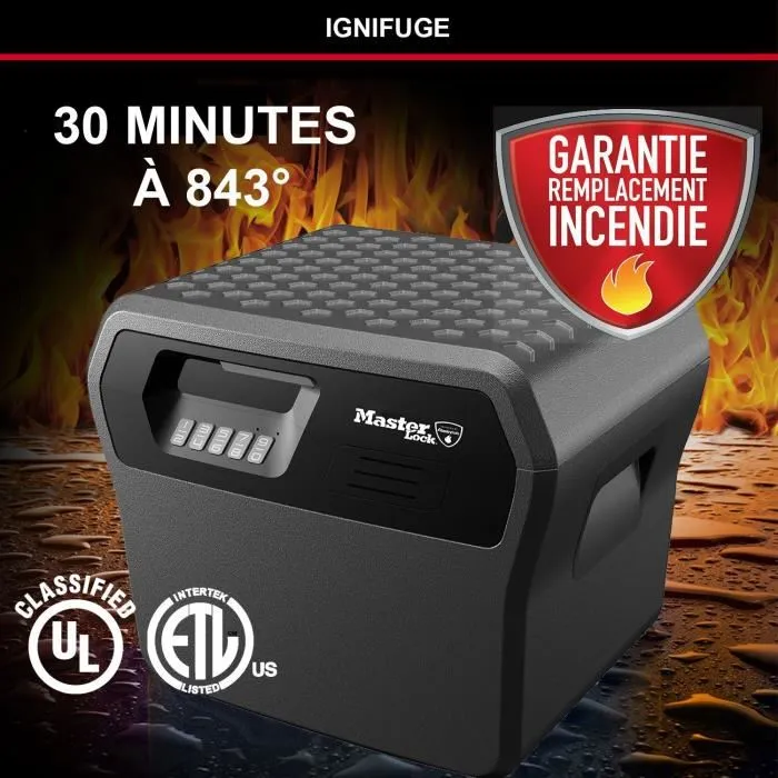 Master Lock Caja Fuerte Ignífuga e Impermeable con Combinación Electrónica, 18.5L 2