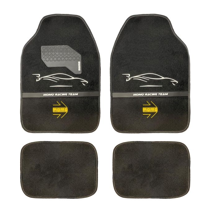 Momo Set Completo 4 Piezas Alfombras Universales Negro y Blanco MOMLCM4A7BW para Coche Poliéster Protección y Seguridad 0 Momo Set Completo 4 Piezas Alfombras Universales Negro y Blanco MOMLCM4A7BW para Coche Poliéster Protección y Seguridad 0