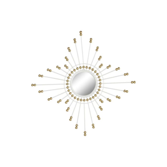 Espejo de pared Home ESPRIT Blanco Dorado 80 x 2,5 x 80 cm 0 Espejo de pared Home ESPRIT Blanco Dorado 80 x 2,5 x 80 cm 0