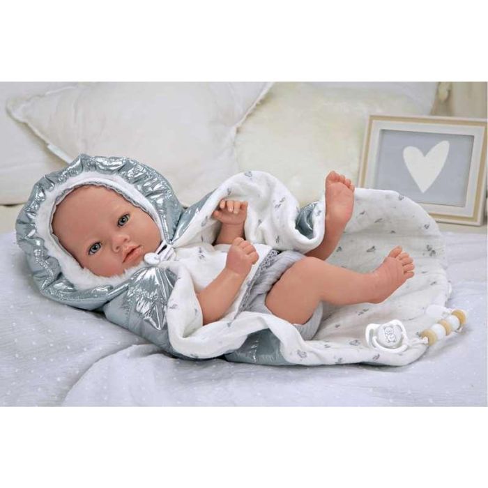 Muñeca reborn arias 38 cm borja gris c/manta (cuerpo vinyl, sexo niño) 20 Muñeca reborn arias 38 cm borja gris c/manta (cuerpo vinyl, sexo niño) 20