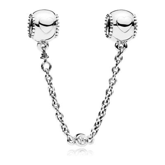 Abalorio Mujer Pandora EMBOSSED HEARTS SAFETY CHAIN Abalorio Mujer Pandora EMBOSSED HEARTS SAFETY CHAIN