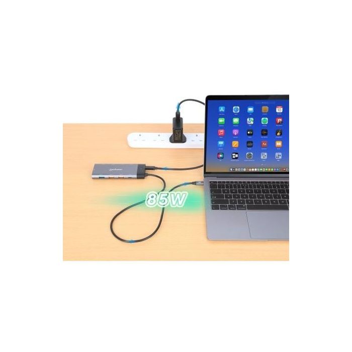 Manhattan USB-C Dock/Hub, Ports (X10): Ethernet, Hdmi (X2 8K), USB-A 4 Manhattan USB-C Dock/Hub, Ports (X10): Ethernet, Hdmi (X2 8K), USB-A 4