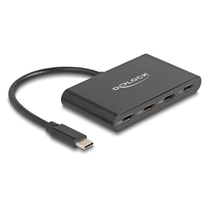 Delock Hub USB-C con 4 Puertos, USB 3.2 Gen 1, 3 x USB-C + 1 x USB-C PD de 100 W, 5 Gbit/s, Aluminio Negro para Windows, Mac, Linux, iOS 0 Delock Hub USB-C con 4 Puertos, USB 3.2 Gen 1, 3 x USB-C + 1 x USB-C PD de 100 W, 5 Gbit/s, Aluminio Negro para Windows, Mac, Linux, iOS 0