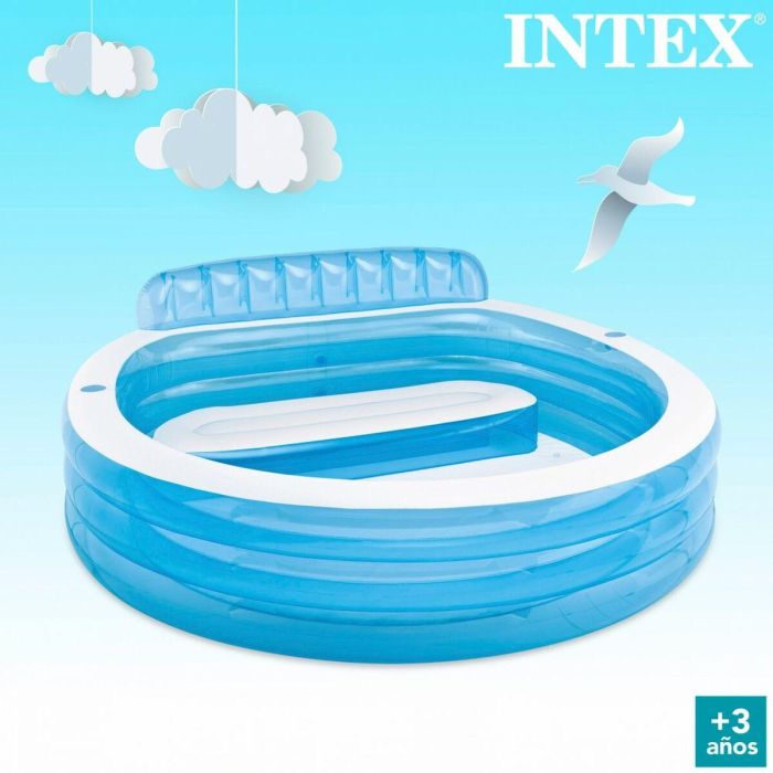 Piscina Hinchable Intex Sillón Azul Blanco 590 L 229 x 79 x 218 cm (2 Unidades) 1