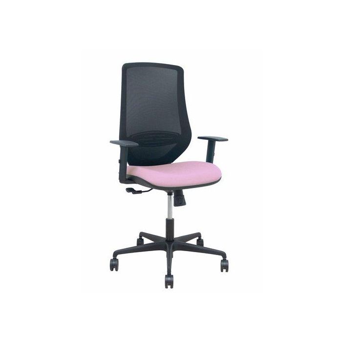 Silla Piqueras Y Crespo Mardos Brazos Regulables Ergonomica Mecanismo Basculante Respaldo Malla Negra Asiento Tapizado Bali Rosa