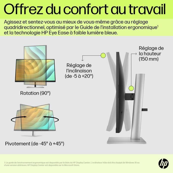HP Monitor E27u G5 / 27" / QHD / HDMI-DisplayPort-USB(A)-USB(C) / Regulable Altura 18