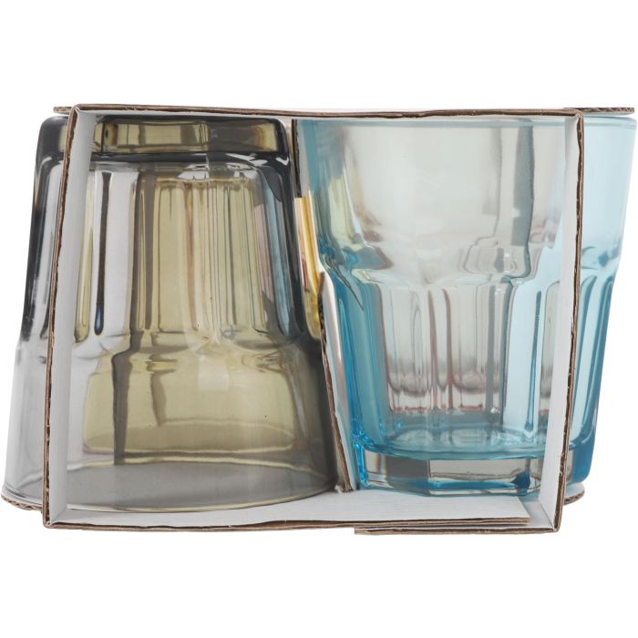 LAV Set 4 Vasos 305cc Aras Color 8.5 x 10 x 8.5 cm (6 Cajas)