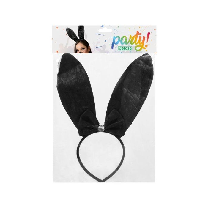 Diadema Orejas De Conejo Negras Para Disfraz Adulto Accesorio Fiesta Carnaval 1